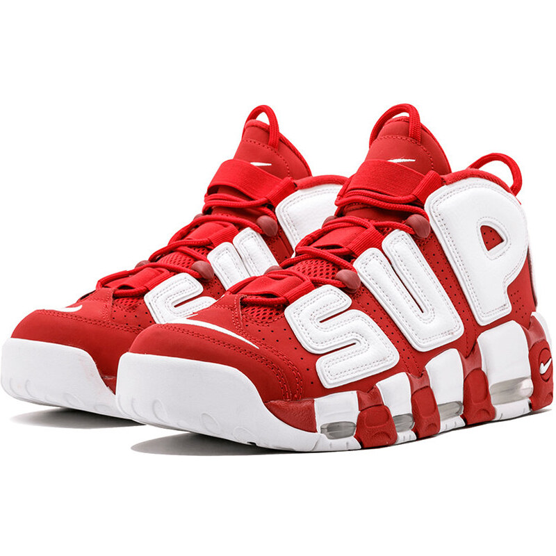 Supreme sneakers 'air more uptempo' - rosso farfetch lacci rosso - Stileo.it